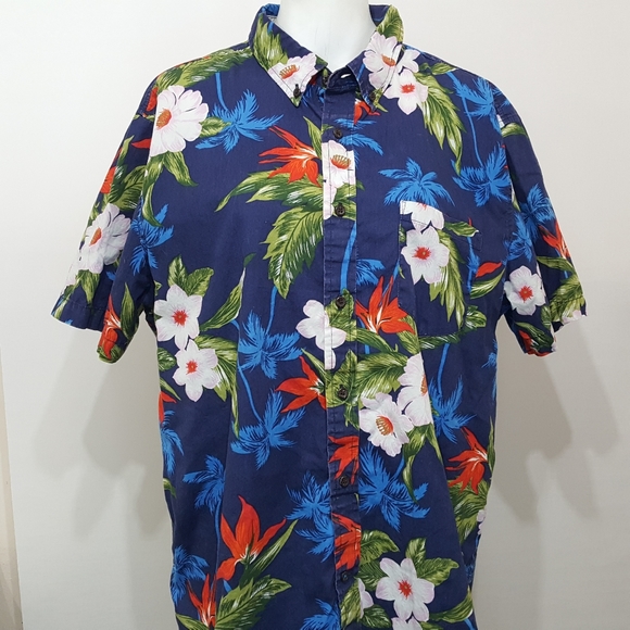 American Eagle Outfitters Other - American Eagle Mens Hawaiian Floral XL Navy Red